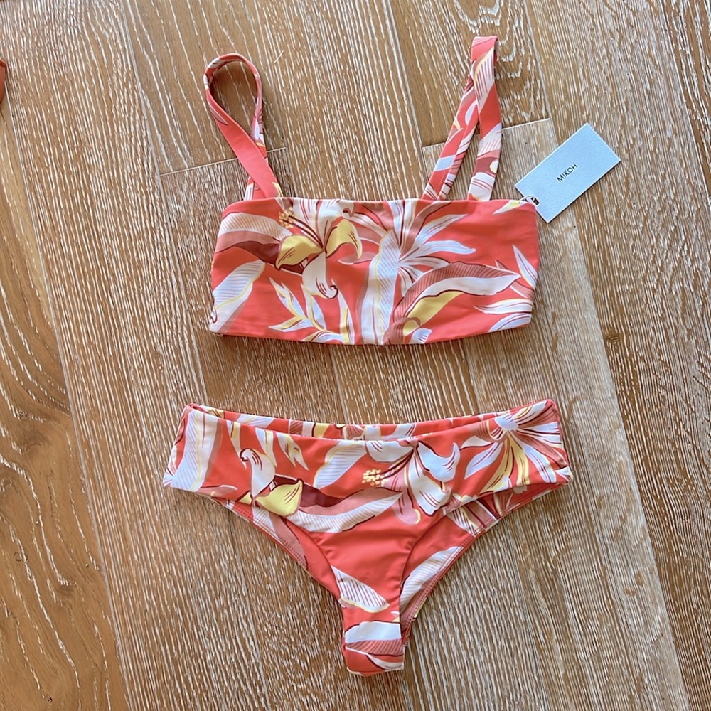 NWT Mikoh Bikini Set- coral floral